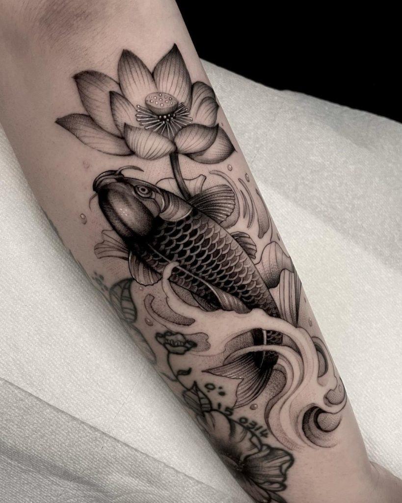 Koi Fish and Lotus