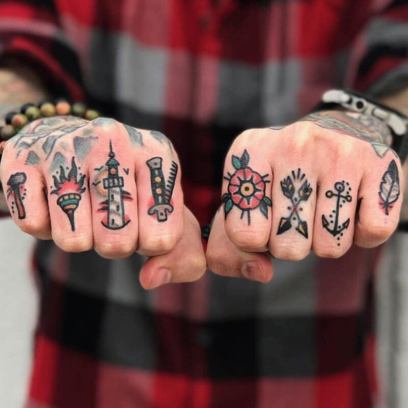 Traditional hand tattoos