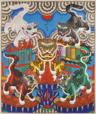 Ngũ Hổ (Five Tigers) - painting by Hàng Trống