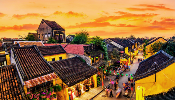 Hoi An, Vietnam. Sunset view of Hoi An Ancient Town