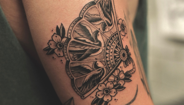 Traditional Vietnamese tattoo design of a butterfly