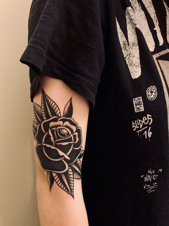 traditional rose tattoo 3