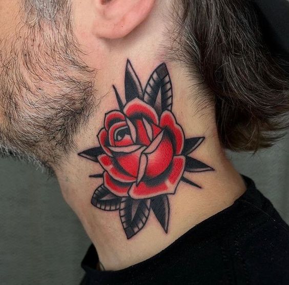traditional rose tattoo 5