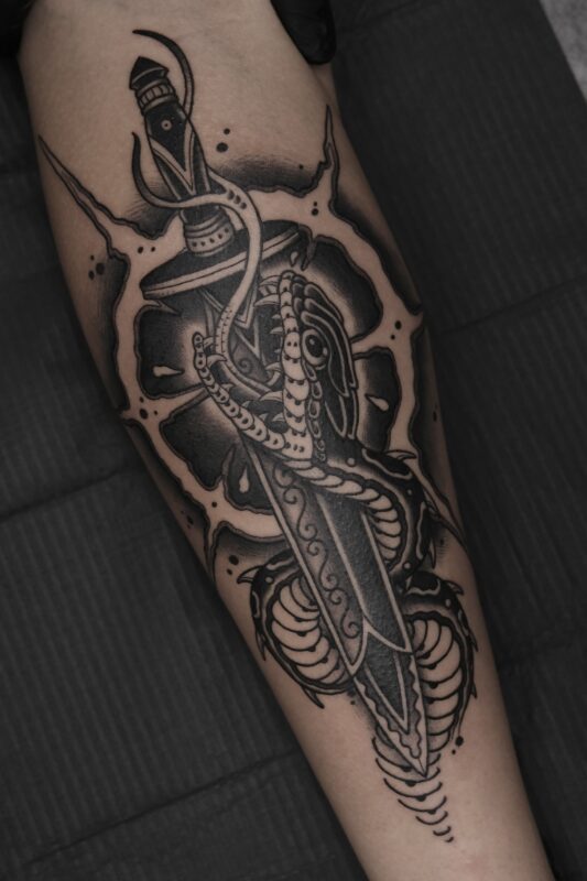 traditional snake tattoo 1