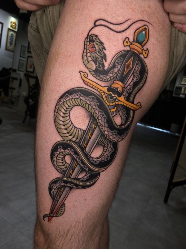 traditional snake tattoo 2