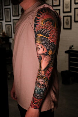 traditional tattoo sleeve thumbnail