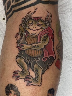 japanese frog tattoo thumb