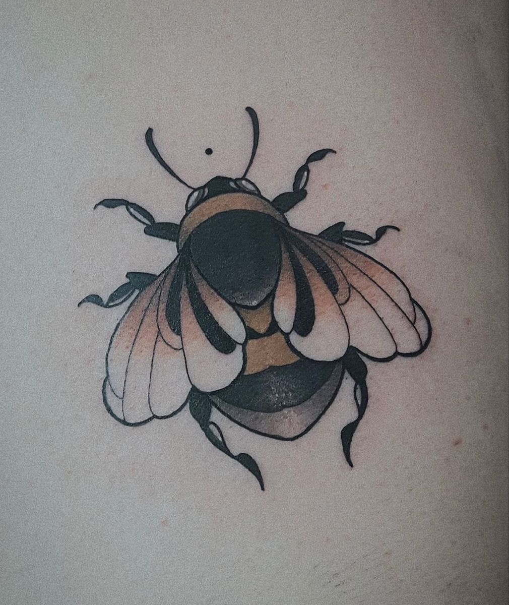 Honey Bee Vintage Tattoo Design