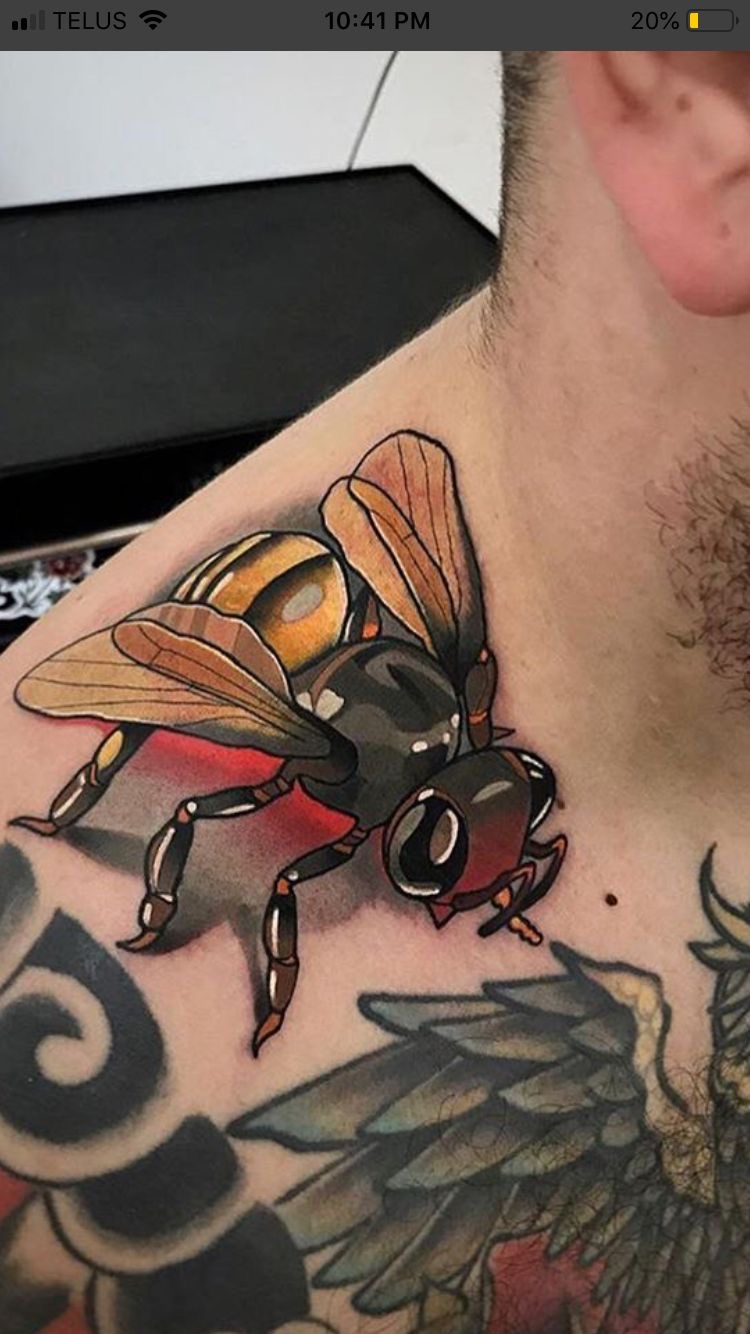 Vintage bee tattoo