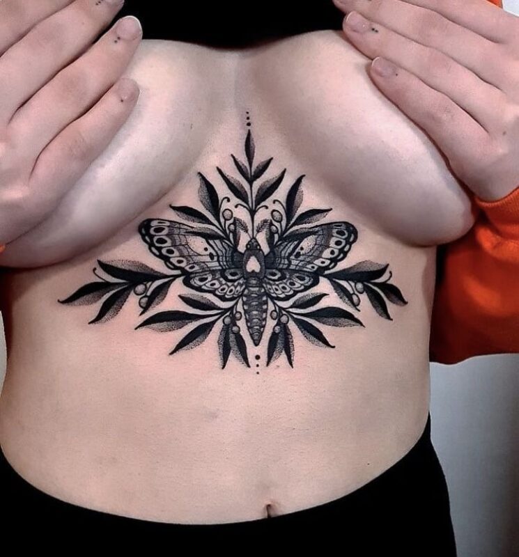 Tattoo between breast