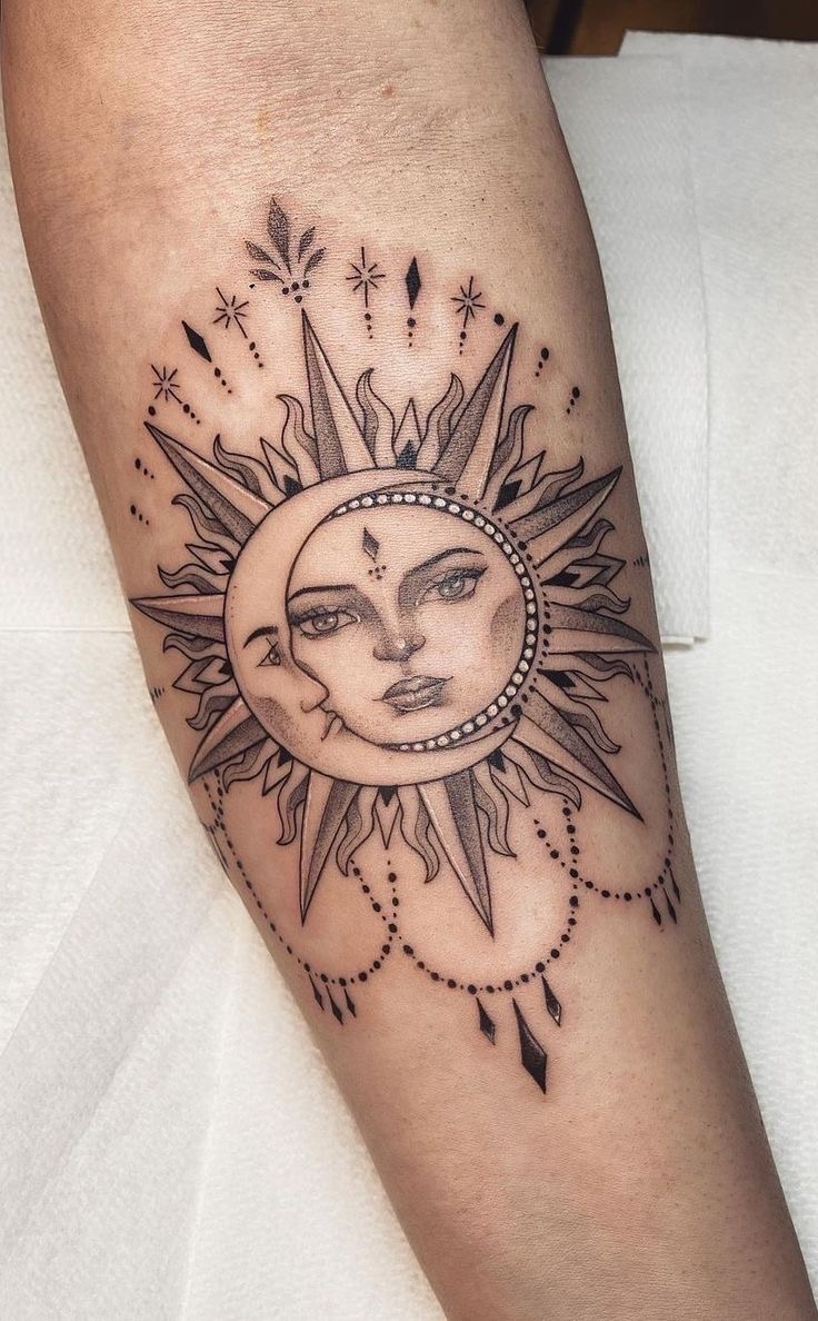 sun and moon tattoo