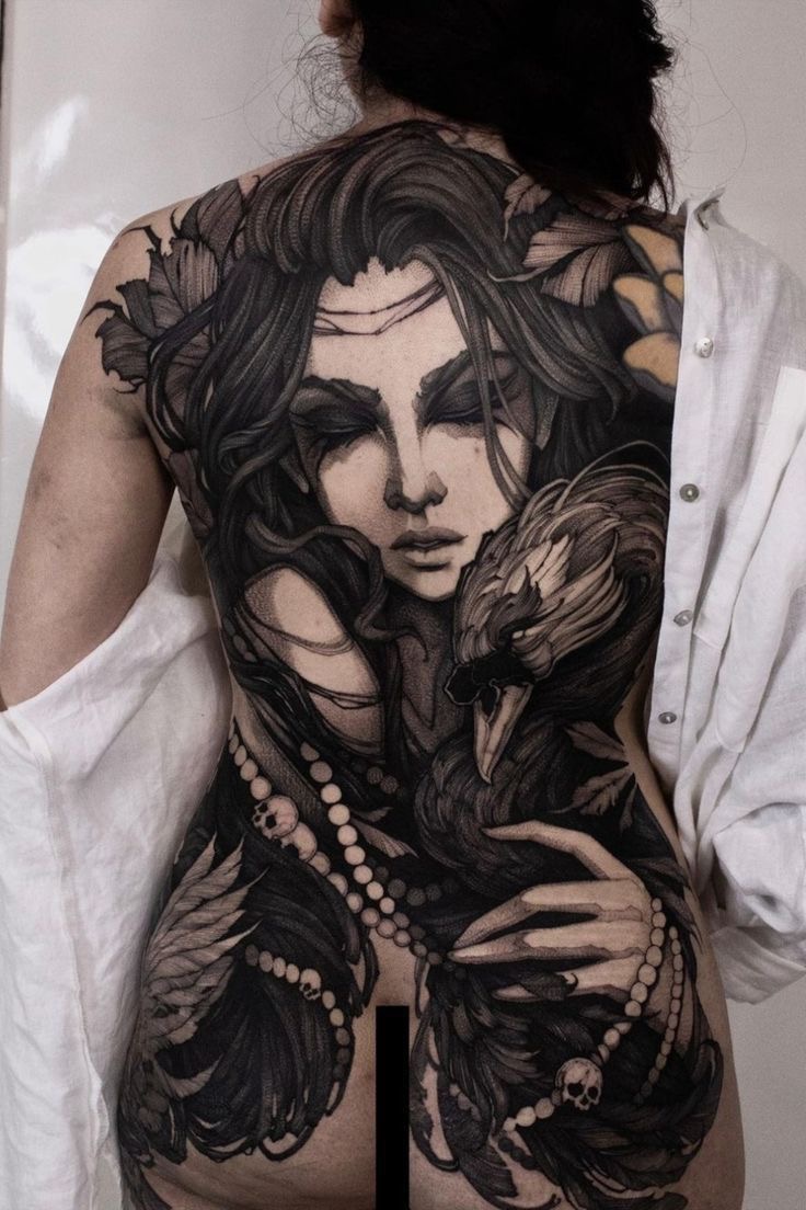 Full back tattoo female