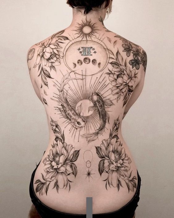 Full back tattoo female