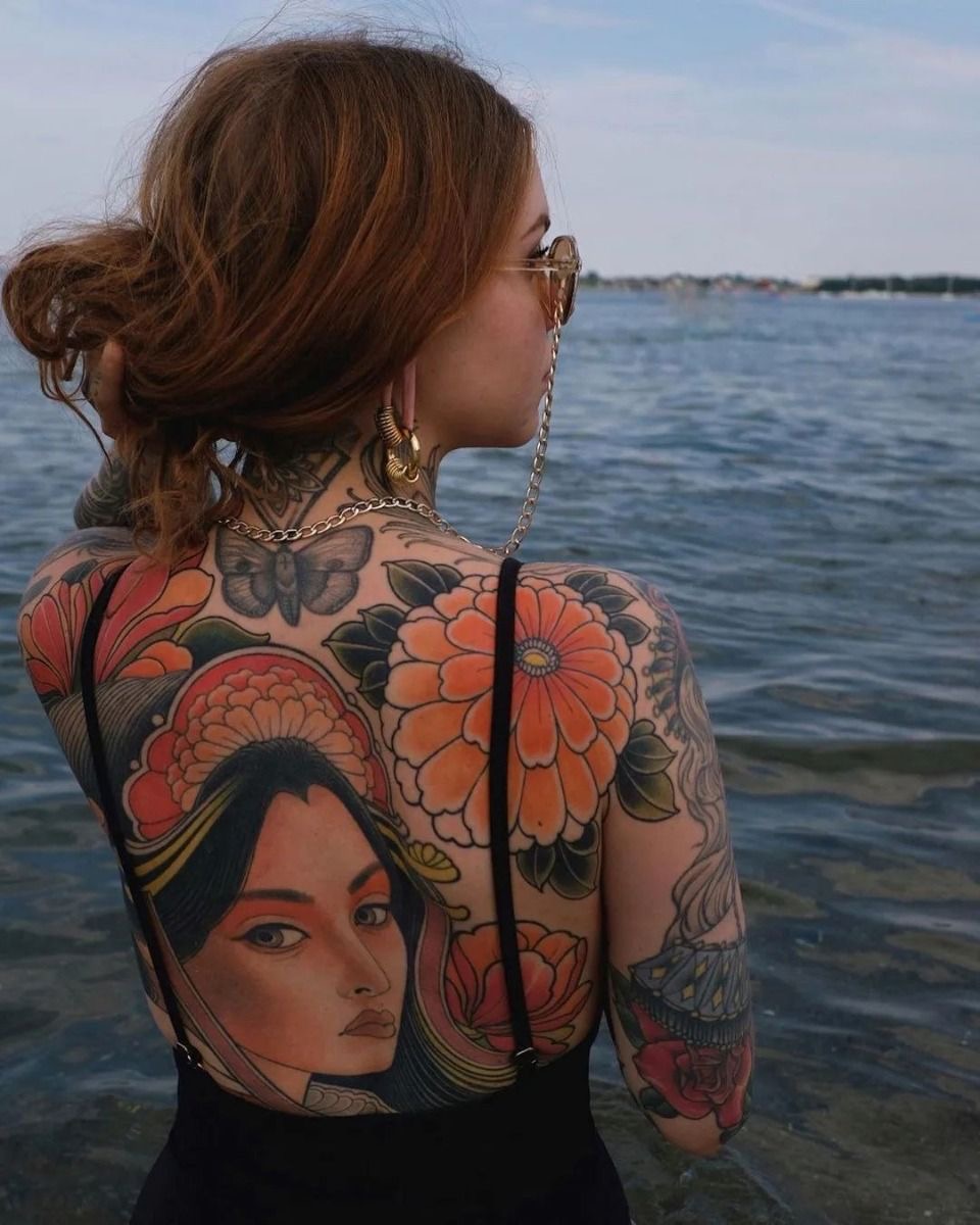 Full back tattoo female