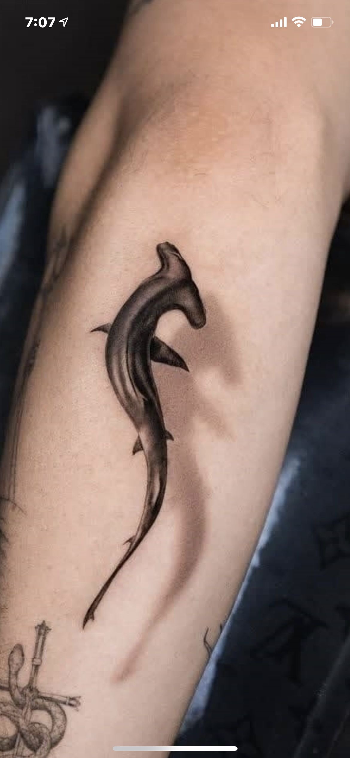 Simple shark tattoo