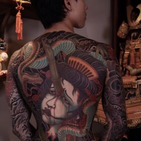Full back tattoo male