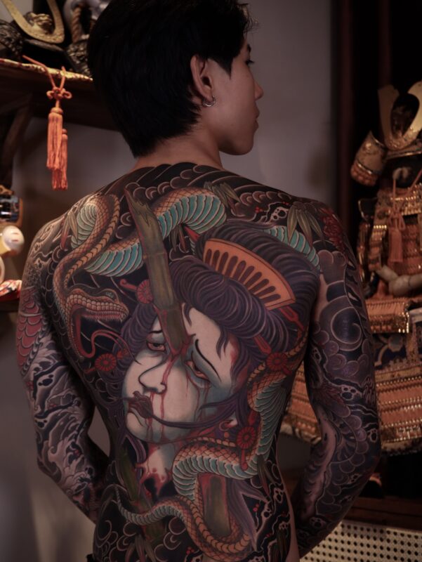 Full back tattoo male