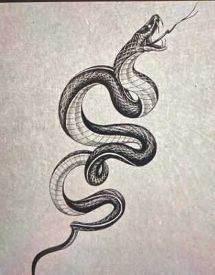 Snake spine tattoo