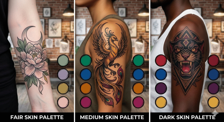 tattoo colours for skin tone