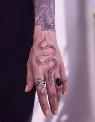 Snake Hand Tattoo 2